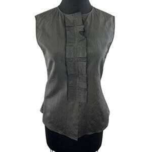 Ter Et Bantine Black White Striped Sleeveless Button-Down Blouse Sz EU 44/US 14